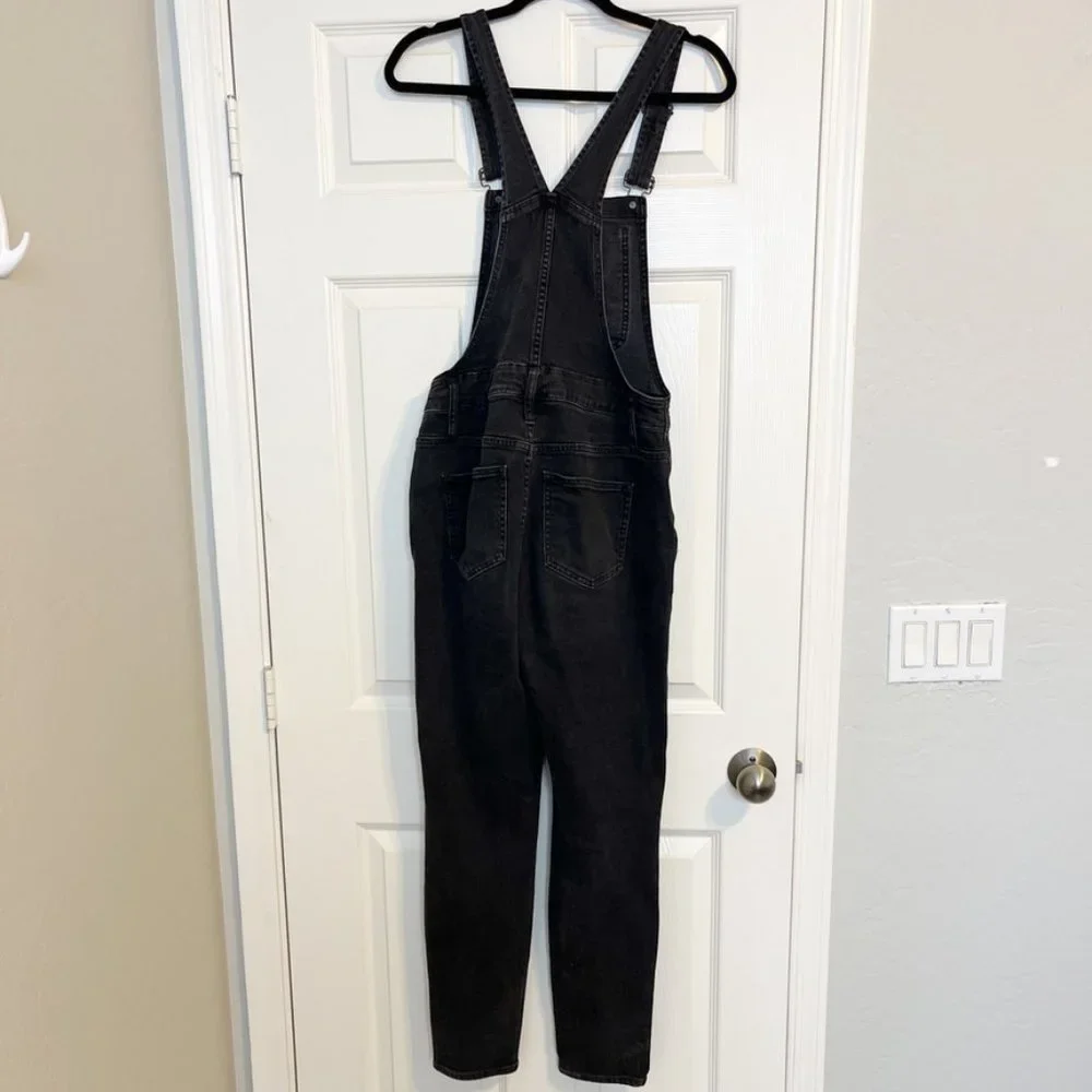 Madewell Black Denim Skinny Overalls in Lunar Wash Medium - Picture 8 of 9